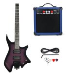 Ensemble de guitare electrique sans tête module de verrouillage de chaine intégré a deux micros avec ... Ensemble de guitare electrique sans tête module de verrouillage de chaine intégré a deux micros avec ...