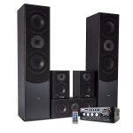 Ensemble home - cinma / acoustiques hifi 5 enceintes ltc audio e1004 noire 850w + amplificateur stereo ...