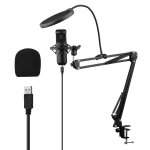 Ensemble de microphone � condensateur usb avec pince de montage de bureau support de bras en ciseaux ...