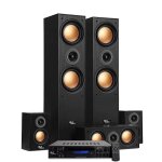 Ensemble pack - evidence acoustics ea950 - bk - 5 enceintes 850w - finition cuivre, ampli 5. 2, usb bt ...