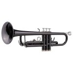 Ensemble de trompette en si bémol noir plaqué laiton pour débutant avec etui rigide, sangles, embout ... Ensemble de trompette en si bémol noir plaqué laiton pour débutant avec etui rigide, sangles, embout ...