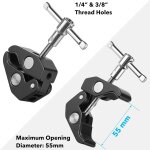 Epkh - super clamp pince pour trpied avec filetage 1 / 4 et 3 / 8, adaptateur de vis pour appareil photo, ...