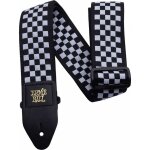Ernie ball 4149 - sangle guitare jacquard - black and white ckeckered