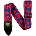 Ernie ball 4698 - sangle jacquard peace love dove rouge et bleu