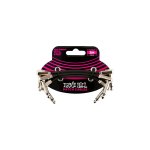Ernie ball 6220 - cables patch pack de 3 - coud� fin & plat - 7, 5 cm