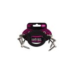 Ernie ball 6222 - cables patch pack de 3 - coud fin & plat - 15 cm