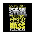Ernie ball ep02842 - basse slinky stainless steel - jeu de cordes basse - acier inox - son brillant et ...