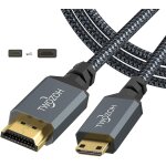 Ersan - court cble mini hdmi c vers full hdmi a 1m, nylon tress, supporte 3d ethernet arc 4k 60hz 1080p ...