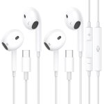 Ershi - 2 pack couteurs usb - c filaires pour iphone 16 / 15 plus / 15 pro max, couteurs stro hifi ...