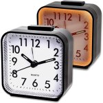Ershi - 2 pices rveil analogique sans tic - tac, rveil noir avec lumire, fonction snooze, rveil ...