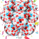 Ershi - decoration disco ballons 8 pices deco disco ballons bleu rouge 4d disco ball accessoires disco ...