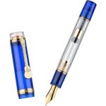 Ershi - jinhao 1935 tiandao stylo - plume, taille 8, pointe fine, clip guitare dor, acrylique bleu et ...