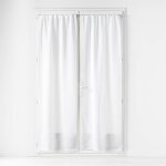 Ershi - , paire droite passe - tringle (2 x 70 x 200 cm) haltona blanc, effet lin tiss[171]