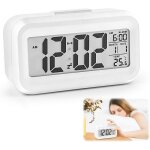 Ershi - rveil digital lcd  piles grand ecran - temprature, date, snooze, lumineux - horloge numrique ...