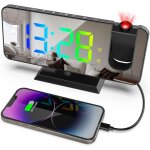 Ershi - rveil  projection, horloge numrique avec rotation de 180, horloge de chevet avec led rvb couleur ...