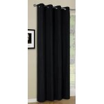 Ershi - rideau opaque, a ?illets, translucide, tissu microsatin, 145 x 140 cm, noir 20405[1892]
