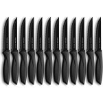 Eryi - couteaux a steak, set de 12 couteaux a steak, couteaux de table noirs, couteau de cuisine dentelé ... Eryi - couteaux a steak, set de 12 couteaux a steak, couteaux de table noirs, couteau de cuisine dentelé ...