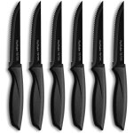 Eryi - couteaux a steak, set de 6 couteaux a steak, couteaux de table noirs, couteau de cuisine dentelé ... Eryi - couteaux a steak, set de 6 couteaux a steak, couteaux de table noirs, couteau de cuisine dentelé ...