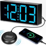 Eryi - rveil numrique avec vibration reveil matin extra fort rveil lumineux a led 7'' reveil vibrant ...