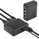Ethernet splitter 1 to 3 output, 1000mbps high speed rj45 with usb power cable, 1 to 3 ethernet splitter, ...