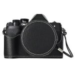 Etui pour appareil photo olympus om - d e - m10 mark iv, coque inferieure en cuir semi - enveloppee avec ...