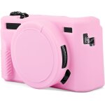 Etui pour canon g7x mark ii etui, etui en silicone avec couvercle d'objectif amovible etui de protection ...