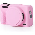 Etui pour canon g7x mark iii, rose silicone souple etui de protection pour appareil photo avec capuchon ...