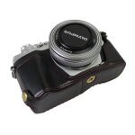 Etui en cuir pour appareil photo demi - housse pour olympus pen - f em5 em10 om - d e - m5 e - m10 mark ...