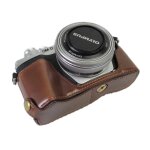 Etui en cuir pour appareil photo demi - housse pour olympus pen - f em5 em10 om - d e - m5 e - m10 mark ...