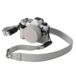 Etui en cuir pour appareil photo olympus om - 5, demi - coque avec capuchon d'objectif et bandouliere ...