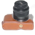 Etui en cuir pu pour appareil photo, demi - coque pour batterie, pour canon eos m100 m10, accessoire ...