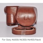 Etui en cuir pour sony a6000 / a6300 / a6400 / nex6 (16 - 50 objectif), support de base de protection, ...