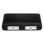 Etui en cuir de t�te de fl�te plaqu� argent, tube de soufflage incurv� de fl�te