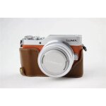 Etui demi - corps en cuir pu pour appareil photo, juste astronomique ouverte pour panasonic lumix gf7 ...
