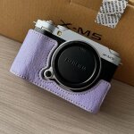 Etui de protection pour appareil photo pour fujifilm xm5 rtro pu cuir couverture demi - base montage ...