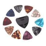 Etui de rangement noir pour plectres et jeu de plectres colors pour guitares 10 pices