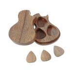 Etui de support de médiator de guitare avec 3 pics de guitare en bois adapté aux pièces de guitare des ... Etui de support de médiator de guitare avec 3 pics de guitare en bois adapté aux pièces de guitare des ...