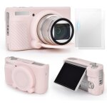 Etui sx740 [avec 2 films tremps lcd], etui de protection en silicone compatible avec canon powershot ...
