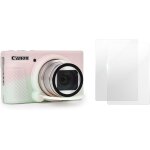 Etui sx740 [avec 2 films tremps lcd], etui de protection en silicone compatible avec canon powershot ...