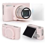 Etui sx740 [avec 2 films tremps lcd], etui de protection en silicone compatible avec canon powershot ...