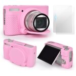 Etui sx740 [avec 2 films tremps lcd], etui de protection en silicone compatible avec canon powershot ...