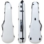 Etui pour violon 4 / 4 a coque rigide en fibre de carbone mixte blanc clair