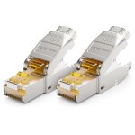 Euop - 2x prise rseau cat 7 rj45 sans outil blinde 10 gbit / s 600 mhz prise rseau pour cbles de ...