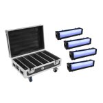 Eurolite set 4x akku bar - 6 glow qcl + case with charging function