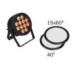 Eurolite set led ip par 12x9w scl spot + 2x diffuser cover (15x60 and 40)