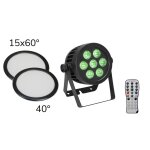Eurolite set led ip par 7x8w qcl spot + 2x diffuser cover (15x60 and 40)