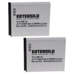 Extensilo 2x batterie compatible avec canon digital ixus 110 is, 115 hs, 117 hs, 120 is, 230hs, 130, ...