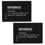 Extensilo 2x batteries compatible avec canon powershot sd700, sd800, sd900, sd900ti, s100 appareil photo, ...