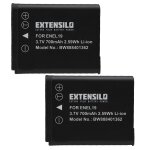 Extensilo 2x batteries compatible avec nikon coolpix s100, s2500, s2550, s2600, a100, a300 appareil photo, ...