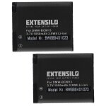 Extensilo 2x batterie compatible avec panasonic lumix dmc - lz40k, dmc - ts5, dmc - lz40, dmc - ts5d, ...